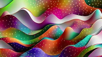 AI generated Abstract wavy liquid background animation, Abstract neon colors geometric wavy  background video