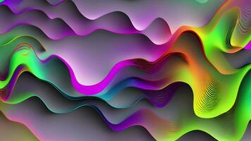 AI generated Abstract wavy liquid background animation, Abstract neon colors geometric wavy  background video