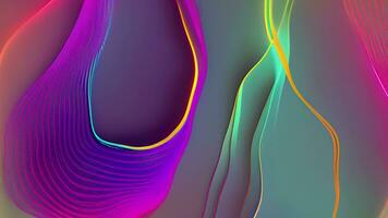 AI generated Abstract wavy liquid background animation, Abstract neon colors geometric wavy  background video