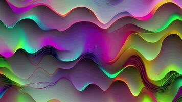 ai gegenereerd abstract golvend vloeistof achtergrond animatie, abstract neon kleuren meetkundig golvend achtergrond video