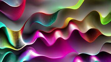 ai generato astratto ondulato liquido sfondo animazione, astratto neon colori geometrico ondulato sfondo video