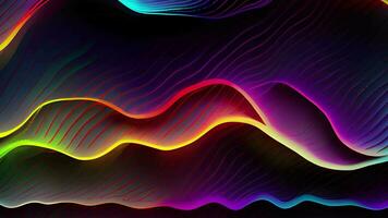 AI generated Abstract wavy liquid background animation, Abstract neon colors geometric wavy  background video