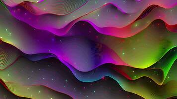 AI generated Abstract wavy liquid background animation, Abstract neon colors geometric wavy  background video