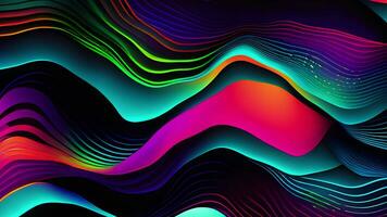 AI generated Abstract wavy liquid background animation, Abstract neon colors geometric wavy  background video