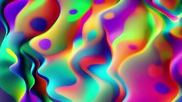 AI generated Abstract wavy liquid background animation, Abstract neon colors geometric wavy  background video