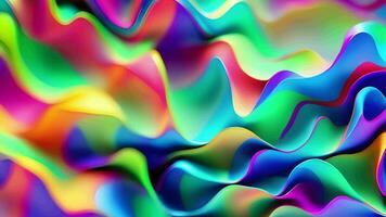 ai genererad abstrakt vågig flytande bakgrund animation, abstrakt neon färger geometrisk vågig bakgrund video