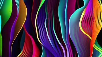 AI generated Abstract wavy liquid background animation, Abstract neon colors geometric wavy  background video