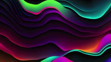 AI generated Abstract wavy liquid background animation, Abstract neon colors geometric wavy  background video