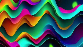 AI generated Abstract wavy liquid background animation, Abstract neon colors geometric wavy  background video