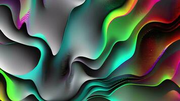 AI generated Abstract wavy liquid background animation, Abstract neon colors geometric wavy  background video