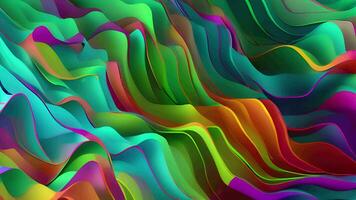 AI generated Abstract wavy liquid background animation, Abstract neon colors geometric wavy  background video