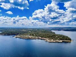 Aerial View from a Drone taken at Copeton Dam Northern Foreshores out near Inverell, New South Wales, 2360, Australia photo