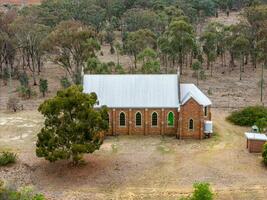 Aerial View of a Church Building, taken at Delungra, NSW, Australia photo