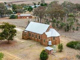 Aerial View of a Church Building, taken at Delungra, NSW, Australia photo