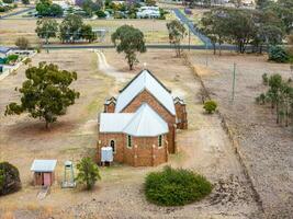Aerial View of a Church Building, taken at Delungra, NSW, Australia photo