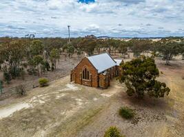 Aerial View of a Church Building, taken at Delungra, NSW, Australia photo