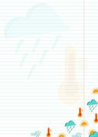 note sheet with weather icons vector