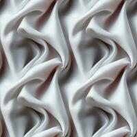 AI generated seamless texture of white fabric with folds photo