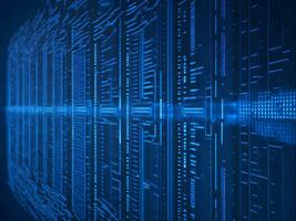 AI generated Blue digital binary data on computer screen background. binary code background . abstract blue background photo