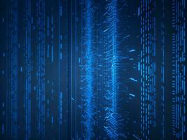 AI generated Blue digital binary data on computer screen background. binary code background . abstract blue background photo