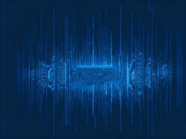 AI generated Blue digital binary data on computer screen background. binary code background . abstract blue background photo