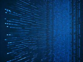 AI generated Blue digital binary data on computer screen background. binary code background . abstract blue background photo