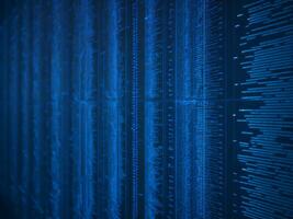 AI generated Blue digital binary data on computer screen background. binary code background . abstract blue background photo