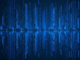 AI generated Blue digital binary data on computer screen background. binary code background . abstract blue background photo