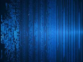 AI generated Blue digital binary data on computer screen background. binary code background . abstract blue background photo