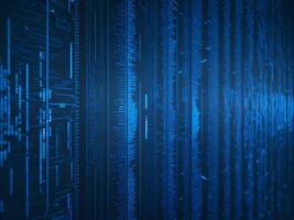 AI generated Blue digital binary data on computer screen background. binary code background . abstract blue background photo