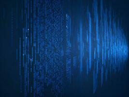 AI generated Blue digital binary data on computer screen background. binary code background . abstract blue background photo