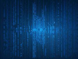 AI generated Blue digital binary data on computer screen background. binary code background . abstract blue background photo