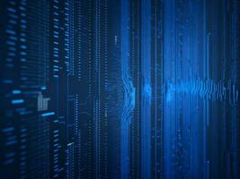 AI generated Blue digital binary data on computer screen background. binary code background . abstract blue background photo