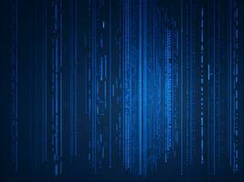 AI generated Blue digital binary data on computer screen background. binary code background . abstract blue background photo