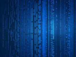 AI generated Blue digital binary data on computer screen background. binary code background . abstract blue background photo
