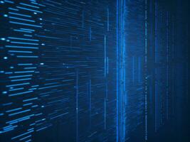 AI generated Blue digital binary data on computer screen background. binary code background . abstract blue background photo