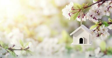 AI generated A watercolored bright serene image of a traditional bahay kubo. AI Generated photo