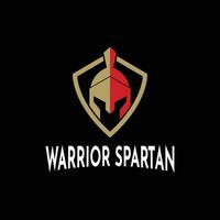 Spartan warrior logo design concept idea with shield vector