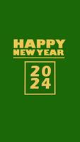 Happy new year 2024 animation with golden shiny light effect and luxury bokeh background, animation 2024 new year celebration, Happy New Year motion graphic typography celebration concept green screen video