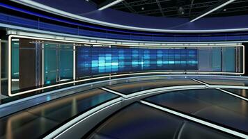 Virtual TV Studio Set. Green screen background. 3d Rendering photo