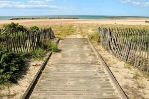 a beach walkway photo