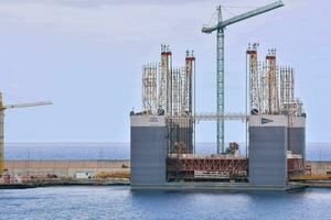 the construction of the port of santander photo