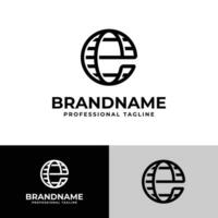 Letter E Globe Logo, suitable for business related to Globe with E initial vector