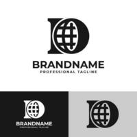 Letter D Globe Logo, suitable for business related to Globe with D initial vector