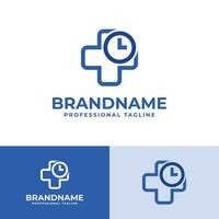 Medical Cross Time Logo, suitable for business related to Medical Cross and  Time vector