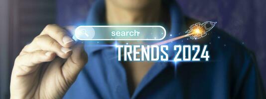 TIdeas, 2024 trends for following marketing, technology, and business planning New Year ideas. photo