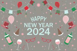 Happy New Year 2024 background. vector