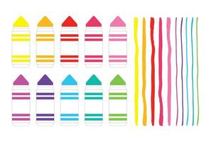 Chunky Marker Set, Colorful Line Divider Set, Back to School Graphic Clip Art vector