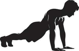 Push Up Pose Vector 162135 Vector Art at Vecteezy