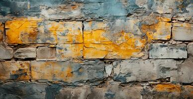 AI generated Concrete old wall, panoramic texture background - AI generated image photo